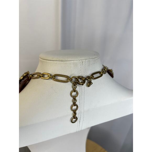 J.Crew J Crew statement necklace gold tone burnished signed costume jewelry - Picture 7 of 16